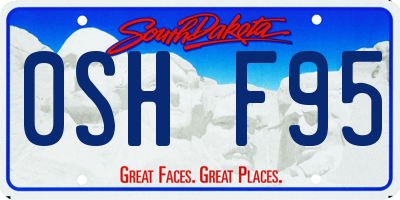 SD license plate 0SHF95