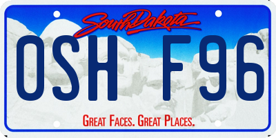 SD license plate 0SHF96