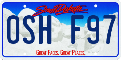 SD license plate 0SHF97
