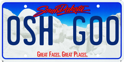 SD license plate 0SHG00