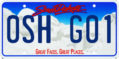 SD license plate 0SHG01