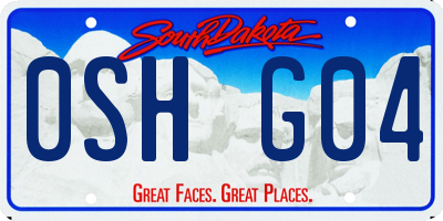 SD license plate 0SHG04