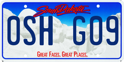 SD license plate 0SHG09