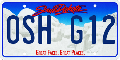 SD license plate 0SHG12