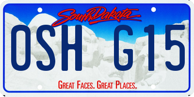 SD license plate 0SHG15
