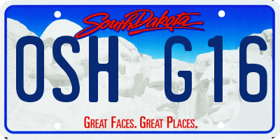 SD license plate 0SHG16