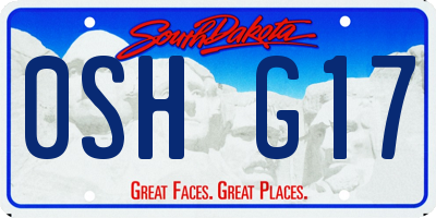 SD license plate 0SHG17