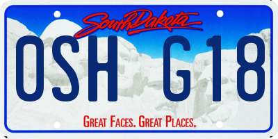 SD license plate 0SHG18