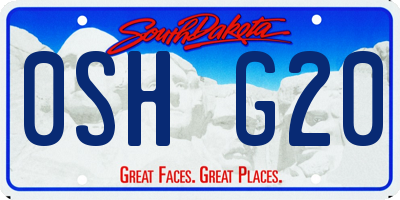 SD license plate 0SHG20