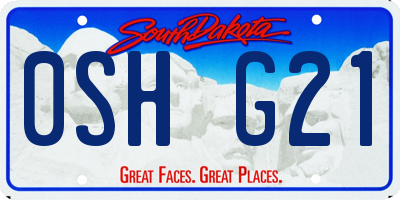 SD license plate 0SHG21