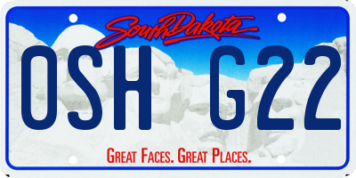 SD license plate 0SHG22