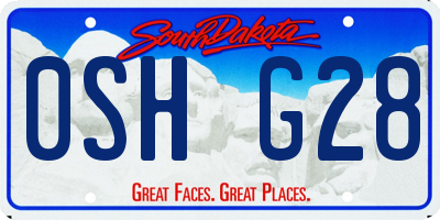 SD license plate 0SHG28