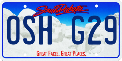 SD license plate 0SHG29