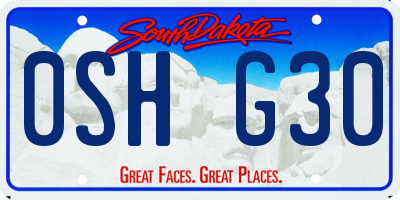SD license plate 0SHG30