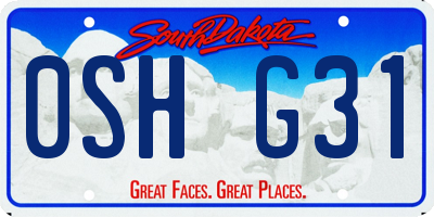 SD license plate 0SHG31
