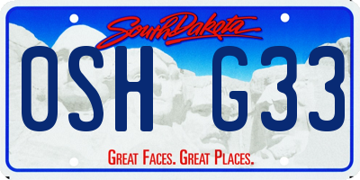 SD license plate 0SHG33