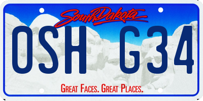 SD license plate 0SHG34
