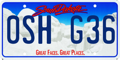 SD license plate 0SHG36