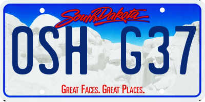 SD license plate 0SHG37