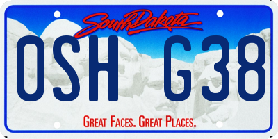 SD license plate 0SHG38