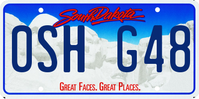 SD license plate 0SHG48