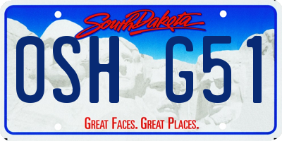 SD license plate 0SHG51