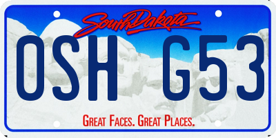 SD license plate 0SHG53