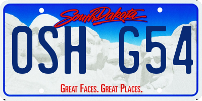 SD license plate 0SHG54