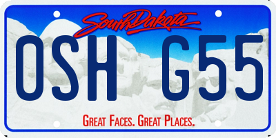 SD license plate 0SHG55