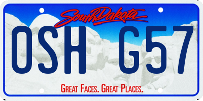 SD license plate 0SHG57