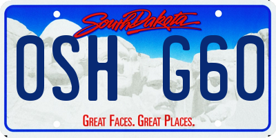 SD license plate 0SHG60