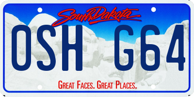 SD license plate 0SHG64