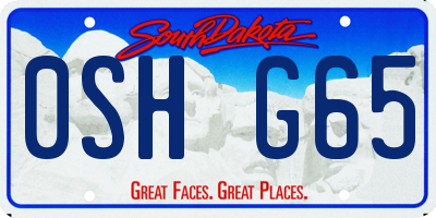 SD license plate 0SHG65