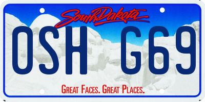 SD license plate 0SHG69