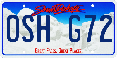 SD license plate 0SHG72