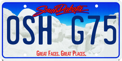SD license plate 0SHG75