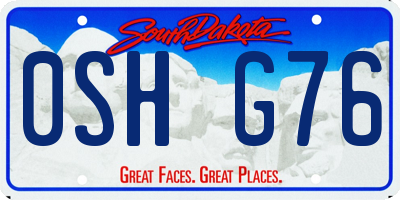 SD license plate 0SHG76