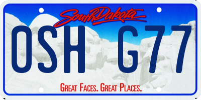 SD license plate 0SHG77