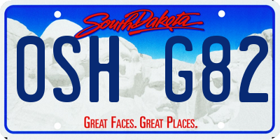 SD license plate 0SHG82