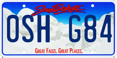 SD license plate 0SHG84
