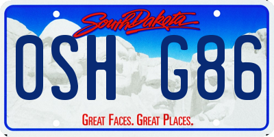 SD license plate 0SHG86