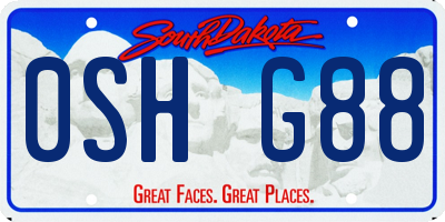SD license plate 0SHG88