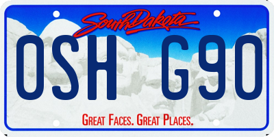 SD license plate 0SHG90