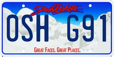 SD license plate 0SHG91