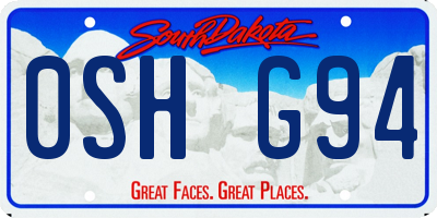 SD license plate 0SHG94
