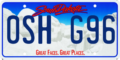 SD license plate 0SHG96