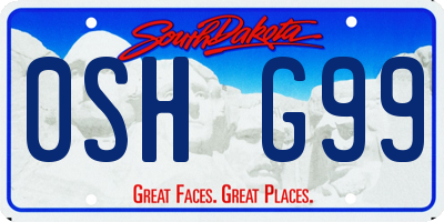 SD license plate 0SHG99