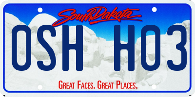 SD license plate 0SHH03