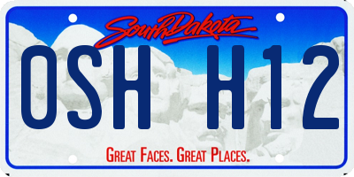 SD license plate 0SHH12