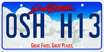SD license plate 0SHH13
